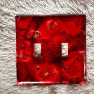 Hand crafted shades of Red Artistic Light Switch Cover